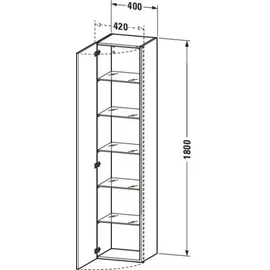 Duravit DuraStyle DS1229R2143 Hochschrank 40 x 36 x 180 cm Nussbaum Dunkel/Basalt Matt Holz