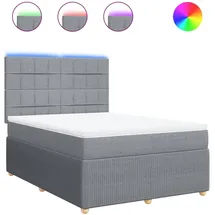 vidaXL Boxspringbett 140 x 200 cm Hellgrau