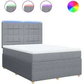 vidaXL Boxspringbett 140 x 200 cm Hellgrau