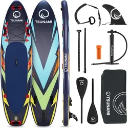 Stand Up Paddling Board zum Paddeln Aufgeblasen universal TSUNAMI  T08 320 cm bunt|blau|grün 320 CM