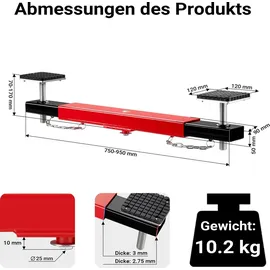 Wiltec Wagenheber Stahl 2000 kg rot