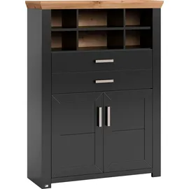 Set One by Musterring Highboard York Dekor Graphit / Eiche