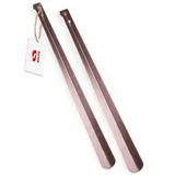 SULPO 2er Pack 66cm Stabil Schuhlöffel aus Edelstahl - Schuhlöffel Lang - Schuhlöffel Metall mit Aufhängeloch - Schuhanzieher Lang - Shoe Horn - 2 x 66 cm