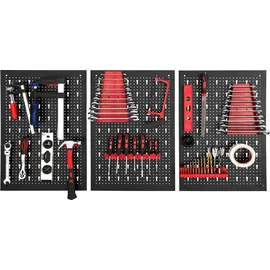 Tectake tectake® Werkzeuglochwand dreiteilig, aus Stahl 120 x 3 x 60 cm