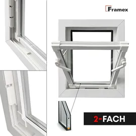 framex Kellerfenster Kippfenster 100 x 50 cm weiß