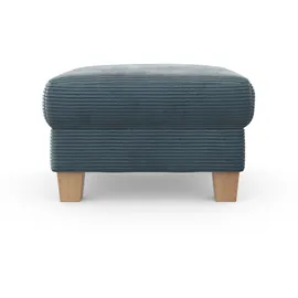 Home Affaire Polsterhocker Summer Cord 77 x 48 x 67 cm Blau/Grau