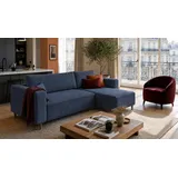 marpur Eckcouch Cordstoff 2-Sitzer Blau