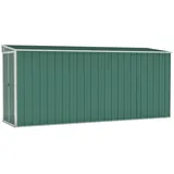 KOIECETA Anbauschuppen Wand Geräteschuppen Gartenhaus Gerätehaus Gartenschrank Gartenschuppen Fahrradhaus Schuppen Grün 118x382x178 cm Verzinkter Stahl