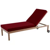 Aocase Sonnenliege Auflage, Deckchair Auflagen, Liegenauflagen für Gartenmöbel Wasserdicht, liegestuhl Auflage Mit Einstellband,für Sonnenliege Gartenmöbel Matratze,Rot,190x60x5cm