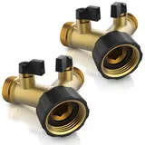 Brandson 2-Wege Verteiler 3/4 Zoll gold