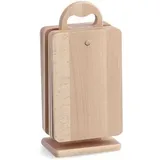 Zeller Brettchenständer Buche 7-tlg. 15 x 9 x 31 cm Beige