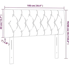 vidaXL LED Kopfteil Hellgrau 100x7x78/88 cm Stoff