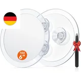 Auxmir 10X Vergrößerungsspiegel 15Cm Mit 3 Saugnäpfen, Kosmetikspiegel Mit 10-Fa