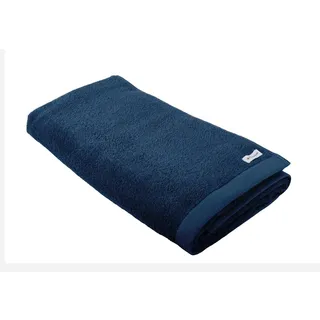 Tom Tailor HOME Badetuch »Badetuch COLOR BATH«, (1 St., Badetuch 75 x 150 cm, 100% Baumwolle/ Frottier, mit zwei Aufhängern und Label mit Logo, TOWEL blau