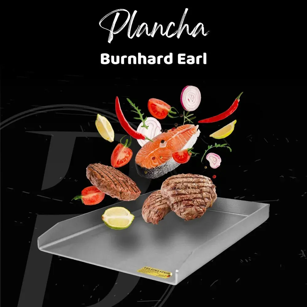 Plancha | Grillplatte | V2A Edelstahl | Burnhard Earl | 39,6x42,5cm