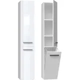 Top e shop Nel IV Badezimmerschrank 31 x 30 x 174 cm Weiß Kunststoff/MDF/Spanplatte