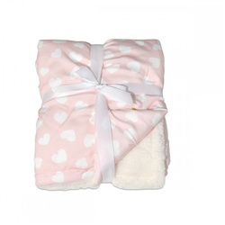 Cangaroo Babydecke Shaggy, Größe 105 x 75 cm, kuschelige Babydecke, ab Geburt rosa
