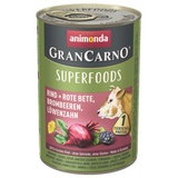 animonda GranCarno Superfoods Rind + Rote Bete, Brombeeren, Löwenzahn 6 x 400 g