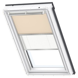 VELUX Verdunkelung Plus DFD Manuell Uni Beige/Weiß 4556, 94x98 cm (PK04), Aluminiumschiene,GGU,Manuell,VELUX