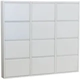 VCM ebuy24 Schuhschrank Pisa 12 Klappen/ Türen in Metall weiss. Fertig montiert.