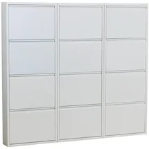 VCM ebuy24 Schuhschrank mit 12 Klappen/ Türen in Metall weiss. Fertig montiert.