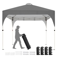 Yaheetech Faltpavillon, 3x3 m Pop up Pavillon Gartenpavillon, Höhenverstellbar Wasserdicht grau 297 cm x 297 cm