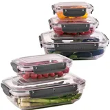 uandu Frischhaltedosen mit Deckel für Lebensmittel, 5er Tupperdosen Set, Vorratsdosen Luftdicht, Meal Prep Boxen, Mikrowellengeschirr mit Deckel und Gefriergeeignet, BPA frei Kunststoff