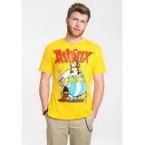 LOGOSHIRT T-Shirt "Asterix & Obelix", Herren, Gr. XS, gelb, 100% Baumwolle, bedruckt, normal, Rundhals, Shirts T-Shirt, mit coolem Print
