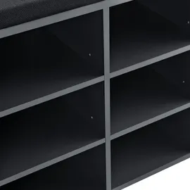 [en.casa] Leonidas 103 x 48 x 30 cm mit Sitzbank dunkelgrau / dunkelgrau