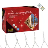 IDENA Lichtervorhang mit 300 LED warmweiß, mit 8 Stunden Timer 3x3m