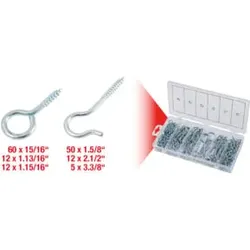 KS Tools Sortiment Haken- und Ösenschrauben,151-teilig