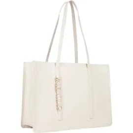 Valentino Wall Re Shopping Bag Schultertasche Kunstleder Beige/Weiß