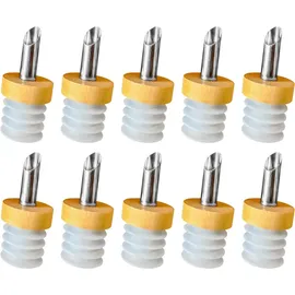 layba Ausgießer für Flaschen aus Edelstahl, in Holz 10er Set