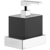 GESSI Rettangolo Accessoires Seifenspender zur Wandmontage, Behälter schwarz, 20814710, Farbe: Messing