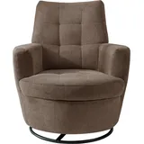 Alina Drehsessel "Yuri", braun (hellbraun xbo 2), B:80cm H:93cm T:92cm, Struktur fein XBO 100% Polyester), Sessel, Drehsessel, mit Dreh und Wippfunktion, passend zu Hocker Yuri