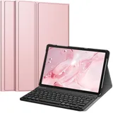 Fintie Tastatur Hülle für Samsung Galaxy Tab A9 Plus 11 Zoll 2023 Tablet SM-X210/X216/X218, Keyboard Cover mit Magnetisch Abnehmbarer Deutscher Bluetooth Tastatur, Roségold