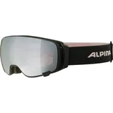 Alpina Double Jack MAG Q-LITE - Verspiegelte, Kontrastverstärkende Wechselscheiben OTG Skibrille Mit 100% UV Schutz Für Erwachsene, black-rose, matt q-lite s1 mirror black s3 sph. (51)