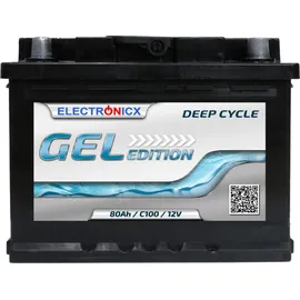 Electronicx Edition Gel Batterie 80 Ah 12V Wohnmobil Boot Versorgung