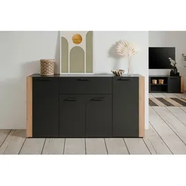 Möbel Boss Sideboard 162 x 85 x 34,5 cm Anthrazit / Eiche Artisan