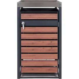 Mendler Mülltonnenverkleidung HWC-J81 125 x 68 x 80 cm braun