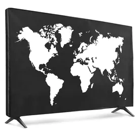kwmobile 55" TV Abdeckung Indoor - Fernseher Hülle Bildschirmschutz Abdeckung - TV Bildschirm Staubschutzhülle - Fernsehabdeckung - Weiß Schwarz