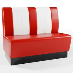 BIG Möbel GmbH Dinerbank Americano Retro | Rot Weiß - 120cm Breit