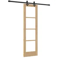 vidaXL Haustür Schiebetür ORKDAL Natürlich und Schwarz 61 x 198,5 cm (1-St) schwarz