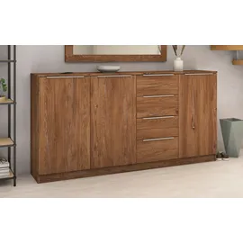 borchardt Möbel Highboard BORCHARDT MÖBEL "Oliva", braun (eichefarben vintage), B:200cm H:99cm T:35cm, Spanplatte, Sideboards, Highboard, Breite ca. 200 cm