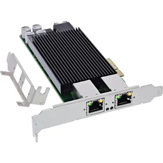 InLine Dual Gigabit Netzwerkkarte 2x RJ45 1 Gb/s PCIe x4, PoE+ inkl. Low Profile Slotblech, 51125P
