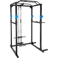 Tectake Power Cage inkl. Latzug blau/schwarz