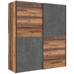 Forte Möbel Kleiderschrank Schwebetürenschrank Kleiderschrank DEDERIK 170×190 cm Old Wood Vintage braun