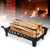 Eikuavons Kaminrost Kaminholz Holzregal Feuerrost für Kamin Kaminholzständer Brennholzhalter Kohlerost Feuergitter Holzregal für Innen und Außenbereich,45.5 * 30.5 * 13cm