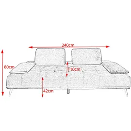 KAWOLA Schlafsofa Wiolo Velvet cognac