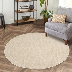 Teppich CARPET CITY "CLASICO 0052", gelb, H:11mm Ø:200cm, Obermaterial: 100% Polyester, Teppiche, Kurzflor, Hochtief-Muster, Boho, Wohnzimmer